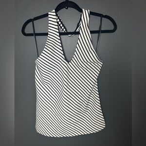 Anthropologie | Mauve Black and White Striped Halter Top | NWT |‎ Medium